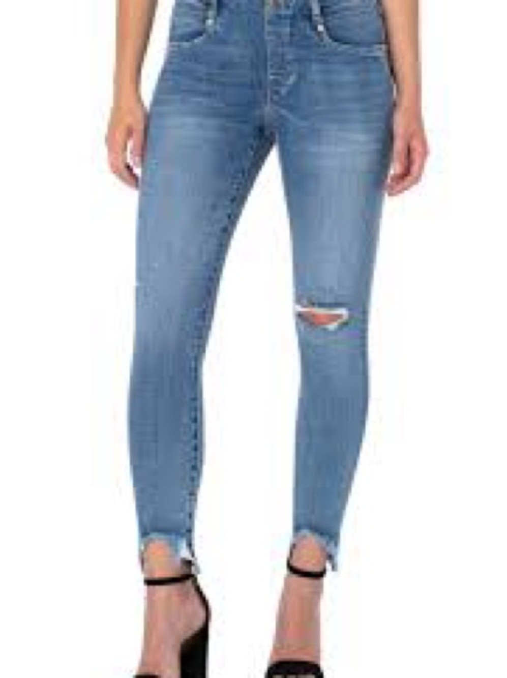 Liverpool Gia Glider The Slim Chewed Ankle Pull On Jeans Sz. 14W #2640